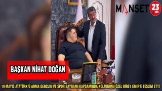 BAŞKAN DOĞAN 19 MAYIS ATATÜRK'Ü ANMA GENÇLİK VE SPOR BAYRAMI KAPSAMINDA KOLTUĞUNU ÖZEL BİREY EMİR'E TESLİM ETTİ