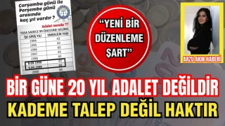 BİR GÜNE 20 YIL ADALET DEĞİLDİR