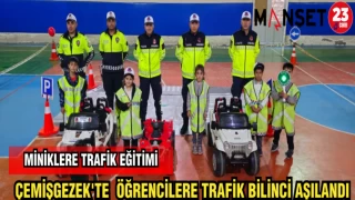 ÇEMİŞGEZEK'TE ÖĞRENCİLERE TRAFİK BİLİNCİ AŞILANDI