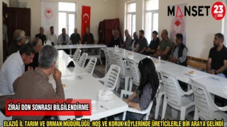 ELAZIĞ İL TARIM VE ORMAN MÜDÜRLÜĞÜ HOŞ VE KORUK KÖYLERİNDE ÜRETİCİLERLE BİR ARAYA GELİNDİ