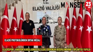 ELAZIĞ PROTOKOLÜNDEN ORTAK MESAJ ELAZIĞSPOR - VANSPOR KARŞILAŞMASI ÖNCESİNDE ORTAK BİR AÇIKLAMA YAYIMLANDI