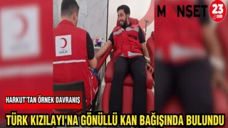 HARKUT'TAN ÖRNEK DAVRANIŞ TÜRK KIZILAYI'NA GÖNÜLLÜ KAN BAĞIŞINDA BULUNDU