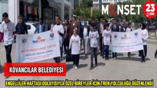 KOVANCILAR BELEDİYESİ ENGELLİLER HAFTASI DOLAYISIYLA ÖZEL BİREYLER İÇİN TREN YOLCULUĞU DÜZENLEDİ