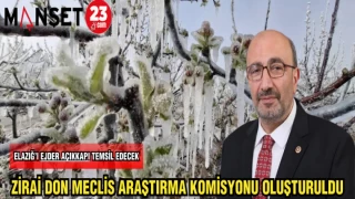ZİRAİ DON MECLİS ARAŞTIRMA KOMİSYONU OLUŞTURULDU