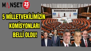 5 MİLLETVEKİLİMİZİN KOMİSYONLARI BELLİ OLDU