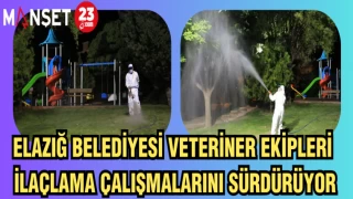 ELAZIĞ BELEDİYESİ VETERİNER EKİPLERİ İLAÇLAMA ÇALIŞMALARINI SÜRDÜRÜYOR