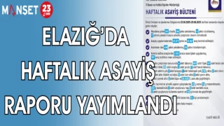 ELAZIĞ'DA HAFTALIK ASAYİŞ RAPORU YAYIMLANDI