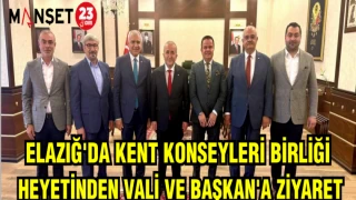 ELAZIĞ'DA KENT KONSEYLERİ BİRLİĞİ HEYETİNDEN VALİ VE BAŞKAN'A ZİYARET