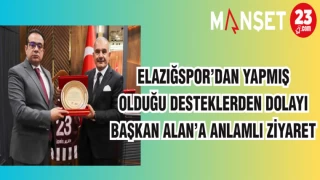 ELAZIĞSPOR'DAN YAPMIŞ OLDUĞU DESTEKLERDEN DOLAYI BAŞKAN ALAN'A ANLAMLI ZİYARET