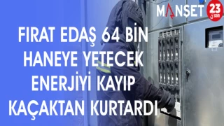 FIRAT EDAŞ 64 BİN HANEYE YETECEK ENERJİYİ KAYIP KAÇAKTAN KURTARDI