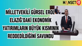 MİLLETVEKİLİ GÜRSEL EROL: ELAZIĞ'DAKİ EKONOMİK YATIRIMLARIN BÜYÜK KISMININ REDDEDİLDİĞİNİ SAVUNDU