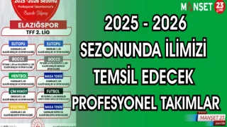2025 - 2026 SEZONUNDA İLİMİZİ TEMSİL EDECEK PROFESYONEL TAKIMLAR