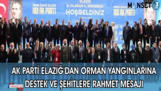 AK PARTİ ELAZIĞ'DAN ORMAN YANGINLARINA DESTEK VE ŞEHİTLERE TAZİYE MESAJI