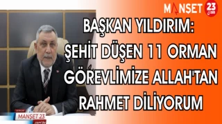 BAŞKAN YILDIRIM: ŞEHİT DÜŞEN 11 ORMAN GÖREVLİMİZE ALLAH'TAN RAHMET DİLİYORUM