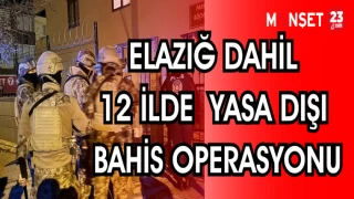 ELAZIĞ DAHİL 12 İLDE YASA DIŞI BAHİS OPERASYONU