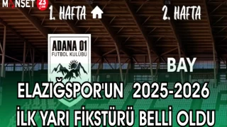 ELAZIĞSPOR'UN 2025-2026 İLK YARI FİKSTÜRÜ BELLİ OLDU