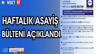HAFTALIK ASAYİŞ BÜLTENİ AÇIKLANDI