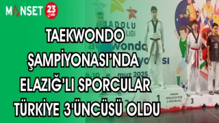 TAEKWONDO ŞAMPİYONASI'NDA ELAZIĞ'LI SPORCULAR TÜRKİYE 3'ÜNCÜSÜ OLDU