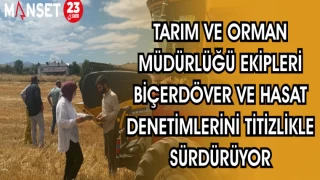 TARIM VE ORMAN MÜDÜRLÜĞÜ EKİPLERİ BİÇERDÖVER VE HASAT DENETİMLERİNE DEVAM EDİYOR