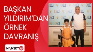 BAŞKAN YILDIRIM'DAN ÖRNEK DAVRANIŞ