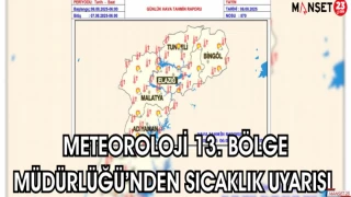 METEOROLOJİ 13. BÖLGE MÜDÜRLÜĞÜ'NDEN SICAKLIK UYARISI