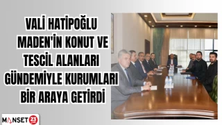 Vali Hatipoğlu Maden'in Konut ve Tescil Alanları gündemiyle kurumları bir araya getirdi.