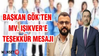 BAŞKAN GÖK'TEN MİLLETVEKİLİ IŞIKVER'E TEŞEKKÜR MESAJI