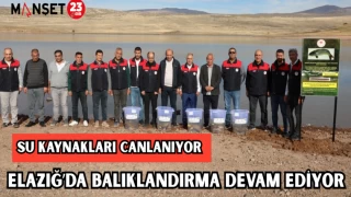 SU KAYNAKLARI CANLANIYOR, ELAZIĞ'DA BALIKLANDIRMA DEVAM EDİYOR