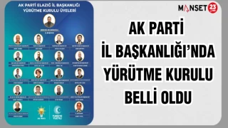 AK Parti İl Başkanlığı’nda Yürütme Kurulu Belli Oldu