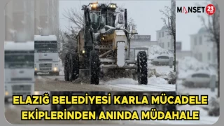 Elazığ Belediyesi Karla Mücadele Ekiplerinden Anında Müdahale