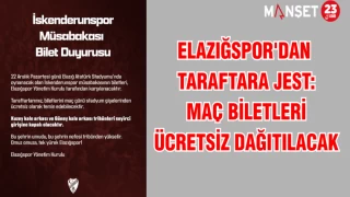 ELAZIĞSPOR'DAN TARAFTARA JEST: MAÇ BİLETLERİ ÜCRETSİZ DAĞITILACAK