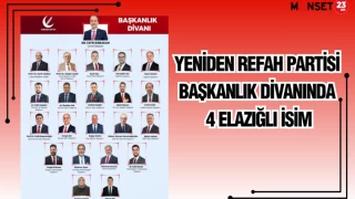 YENİDEN REFAH PARTİSİ BAŞKANLIK DİVANINDA 4 ELAZIĞLI İSİM