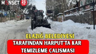 ELAZIĞ BELEDİYESİ TARAFINDAN HARPUT'TA KAR TEMİZLEME ÇALIŞMASI