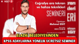 Elazığ Belediyesi’nden KPSS Adaylarına Yönelik Ücretsiz Seminer