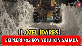İL ÖZEL İDARESİ EKİPLERİ 482 KÖY YOLU İÇİN SAHADA