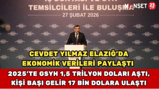 Cevdet Yılmaz Elazığ'da Ekonomik Verileri Paylaştı: 2025'te GSYH 1,5 Trilyon Doları Aştı, Kişi Başı Gelir 17 Bin Dolara Ulaştı