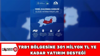 TRB1 Bölgesine 301 Milyon TL ye Kadar Yatırım Desteği