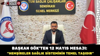 Başkan Gök’ten 12 Mayıs Mesajı: “Hemşireler Sağlık Sisteminin Temel Taşıdır”