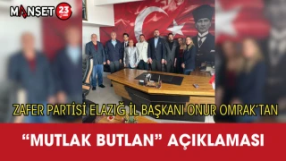 Zafer Partisi Elazığ İl Başkanı Onur Omrak’tan “Mutlak Butlan” Açıklaması