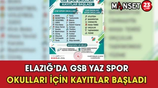 Elazığ’da GSB Yaz Spor Okulları İçin Kayıtlar Başladı