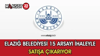 Elazığ Belediyesi 15 Arsayı İhaleyle Satışa Çıkarıyor