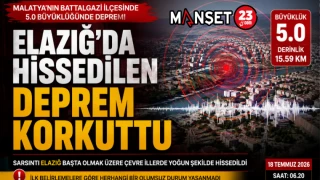 Elazığ’da Hissedilen Deprem Korkuttu