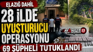 Elazığ Dahil 28 İlde Uyuşturucu Operasyonu: 69 Şüpheli Tutuklandı