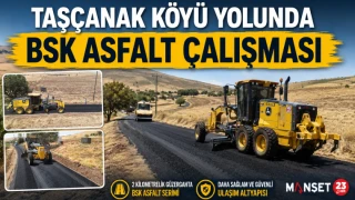 Taşçanak Köyü Yolunda BSK Asfalt Çalışması