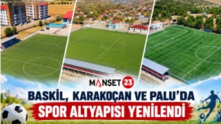 Baskil, Karakoçan ve Palu’da Spor Altyapısı Yenilendi