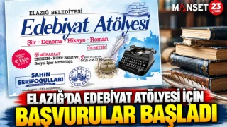 Elazığ’da Edebiyat Atölyesi İçin Başvurular Başladı