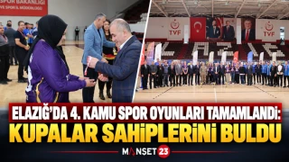 ELAZIĞ’DA 4. KAMU SPOR OYUNLARI TAMAMLANDI: KUPALAR SAHİPLERİNİ BULDU