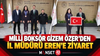 Millî Boksör Gizem Özer'den İl Müdürü Eren'e Ziyaret