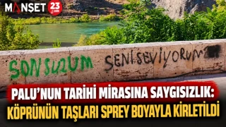 Palu’nun Tarihi Mirasına Saygısızlık: Köprünün Taşları Sprey Boyayla Kirletildi